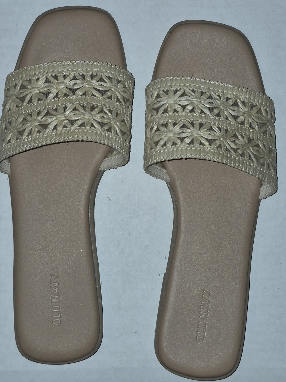 Old Navy Women's Tan Woven Slide Sandals